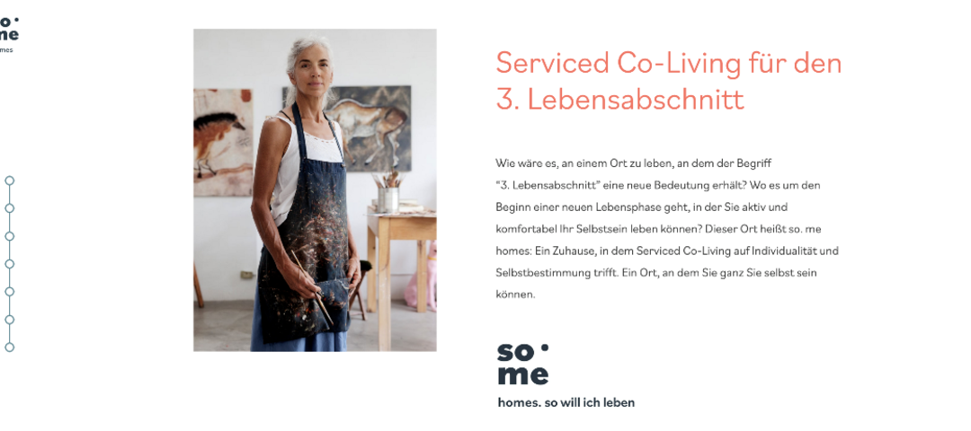 Erster Markeneindruck auf der Website: Soravia hat das Development für den Launch und Roll-out von "so. me homes" gestartet. © SoLiving GmbH