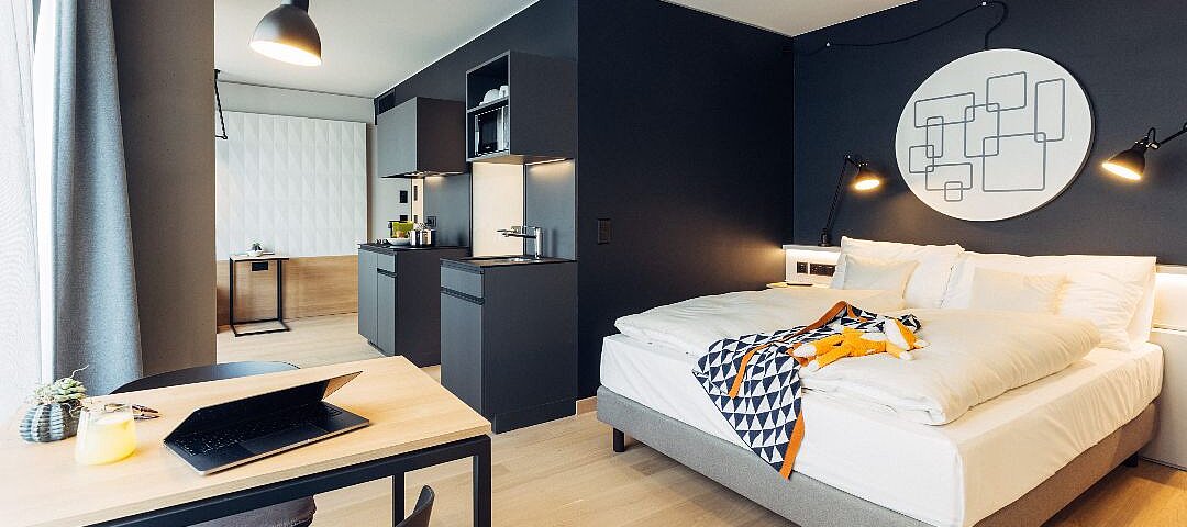 Die Studios sind im neuen Haus nahe Zürich nicht weniger als 37 Quadratmeter groß. © harry's home hotels & apartments