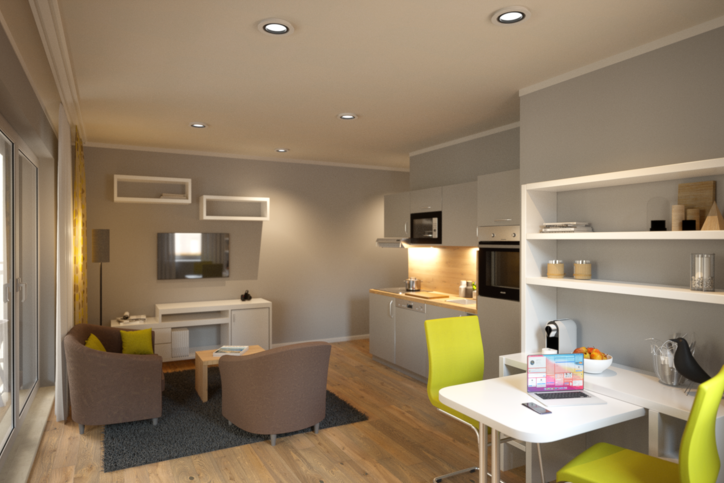 Kleines Haus, große Einheiten: Von der Größe L mit 67 Quadratmeter gibt es drei in Wetzlar. © Adapt Apartments
