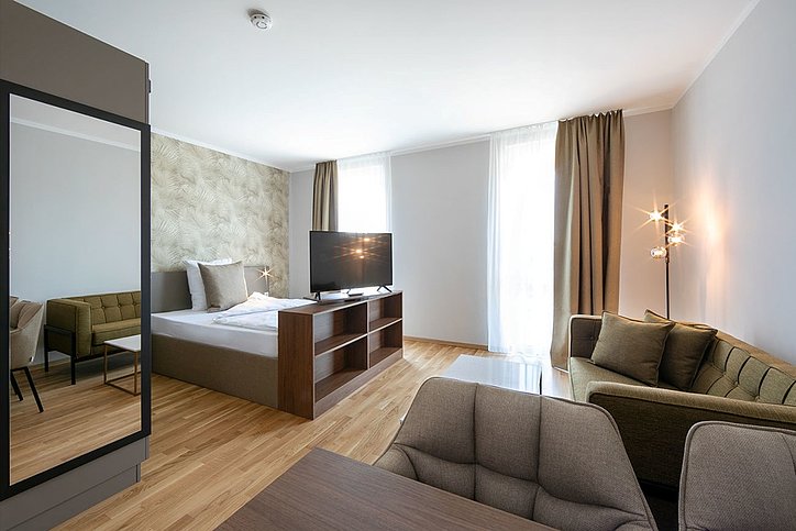 Blick in ein Amazing Apartment der Brera Serviced Apartments Ulm © Brera