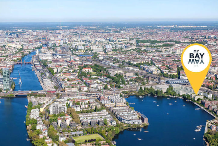 Seezugang für Young Professionals mitten in Berlin - die Lage des neuen Habyt am Nordufer des Rummelsburger Sees. © My Bay