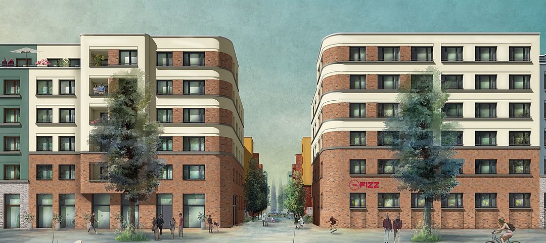 Auch 2021 erworben: InternationalCampus hat ein Grundstück in Ludwigshafen für ein projektiertes Studentenwohnhaus mit über 330 Apartments und einer Kita gekauft. Ende 2024 soll das The Fizz Berlin in Ludwigshafen eröffnen. © Stefan Forster GmbH Auch 2021 erworben: InternationalCampus hat ein Grundstück in Ludwigshafen für ein projektiertes Studentenwohnhaus mit über 330 Apartments und einer Kita gekauft. Ende 2024 soll das The Fizz Berlin in Ludwigshafen eröffnen. © Stefan Forster GmbH