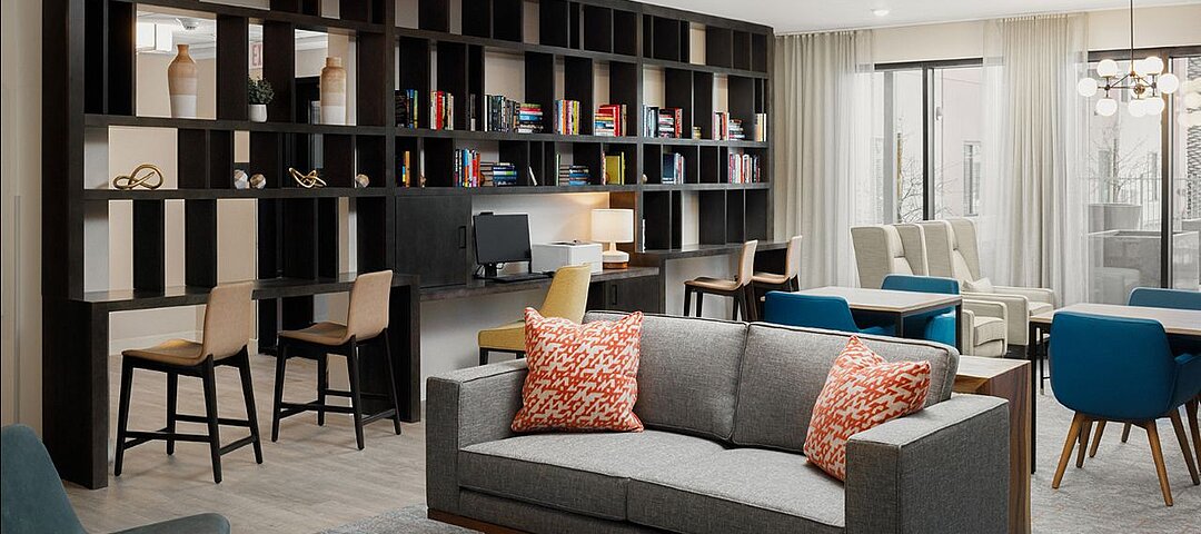 Gemeinschaftsbereich für möblierte und unmöblierte Einheiten – Wyndham will mit WaterWalk mehr Vielfalt und Premium im Portfolio haben. © WaterWalk Extended Stay by Wyndham