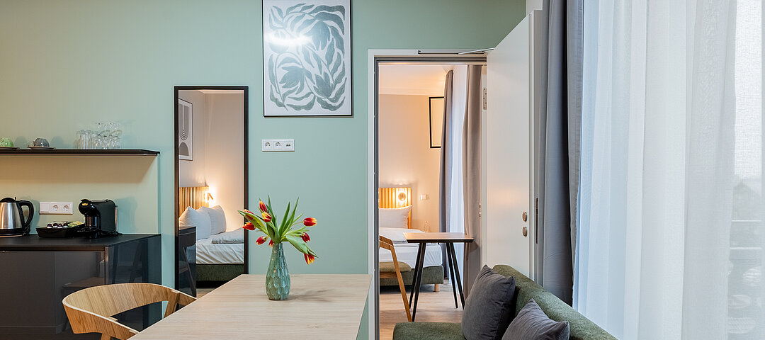 Nummer 9 in Berlin-Adlershof: Die Studios und Apartments werden für bis zu vier Personen angeboten. © Nena Hospitality Nena in Berlin-Adlershof: Die Studios und Apartments werden für bis zu vier Personen angeboten. © Nena Hospitality
