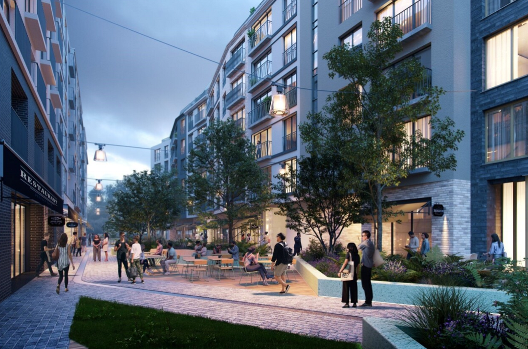 Rendering des neuen Quartier Main Yard
